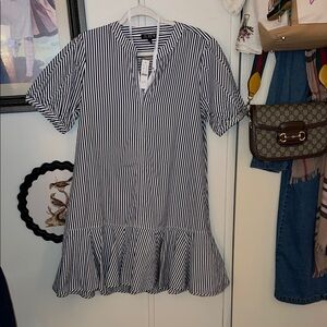 J. Crew Navy and White Striped Top